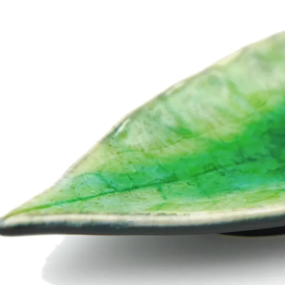 Assiette en grés "Laurier" - Vert d'eau