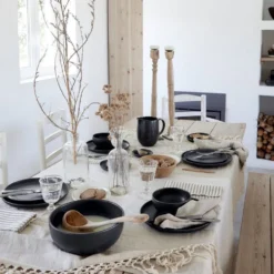 Assiette en grès “Pacifica" - Anthracite - 22cm
