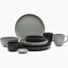 Assiette en grès “Pacifica" - Anthracite - 16cm