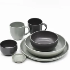 Assiette en grès “Pacifica" - Anthracite - 16cm