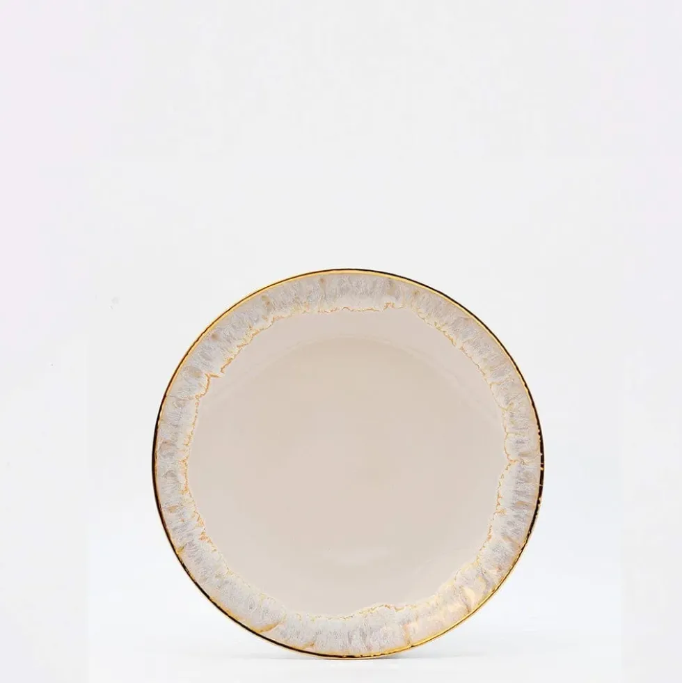 Assiette en grès "Taormina" 21cm - Dorée