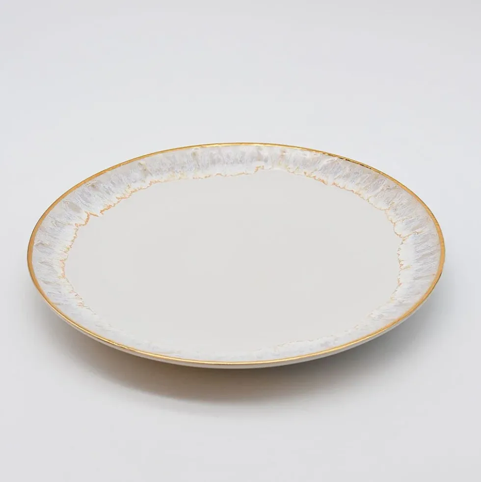 Assiette en grès "Taormina" 21cm - Dorée