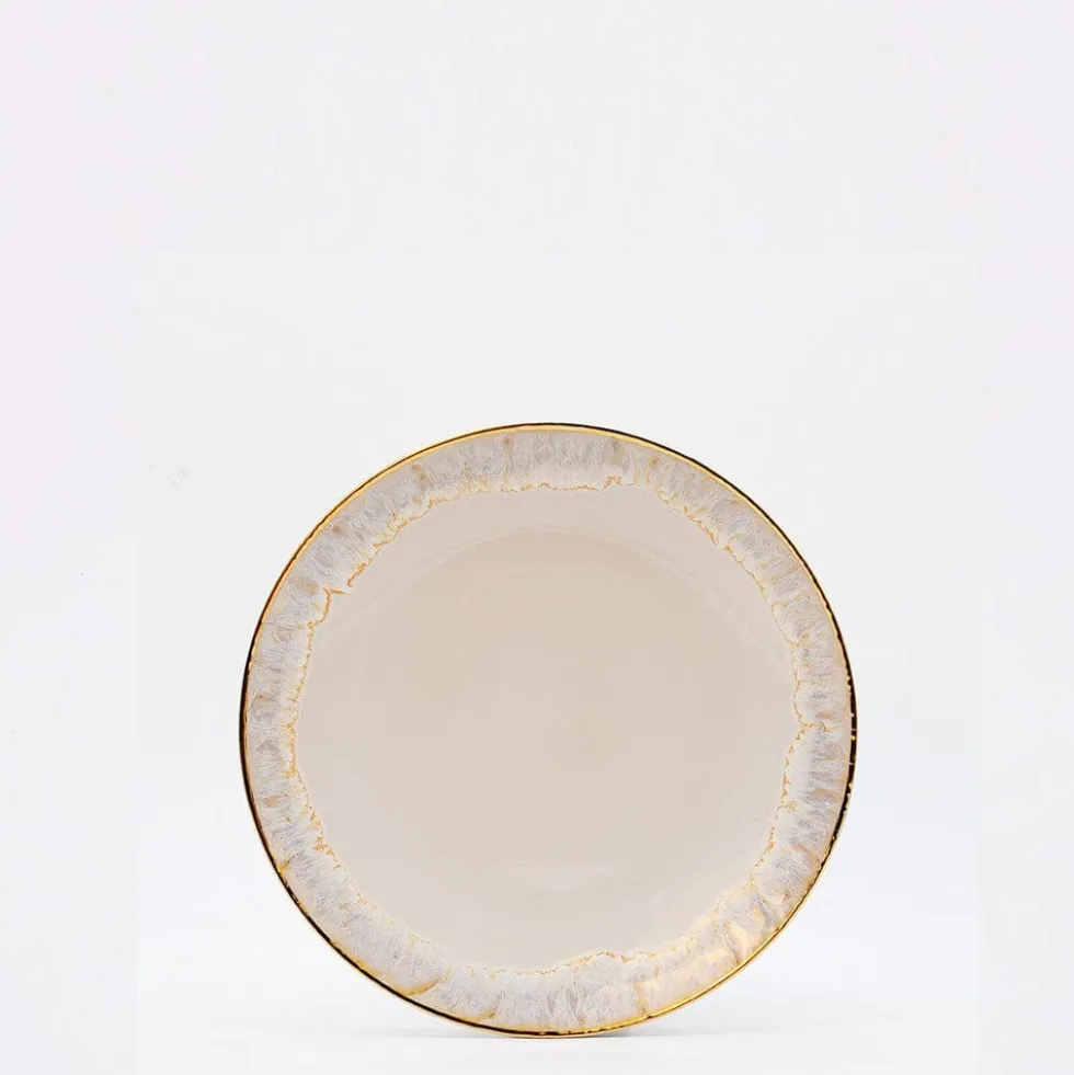 Assiette en grès "Taormina" 21cm - Dorée