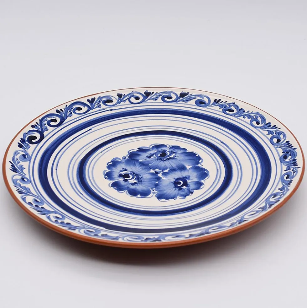 Assiette en terre cuite 23cm - Bleue