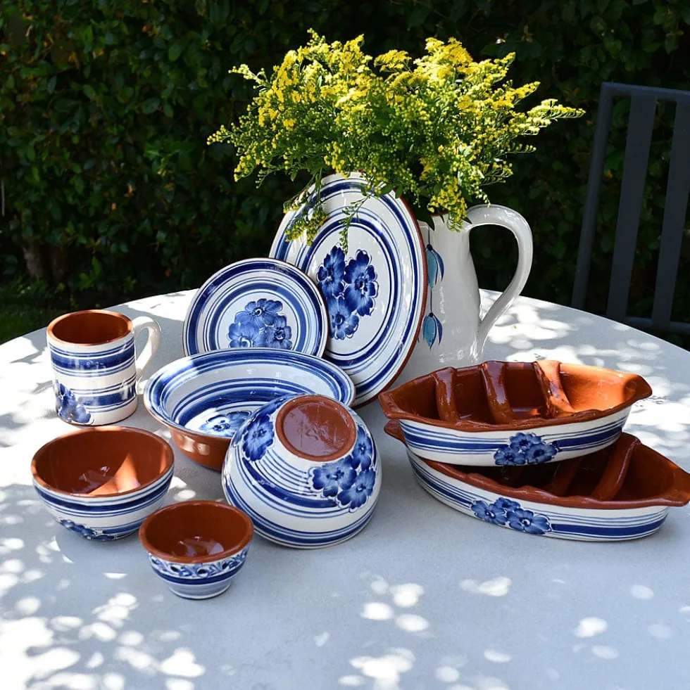 Assiette en terre cuite 23cm - Bleue