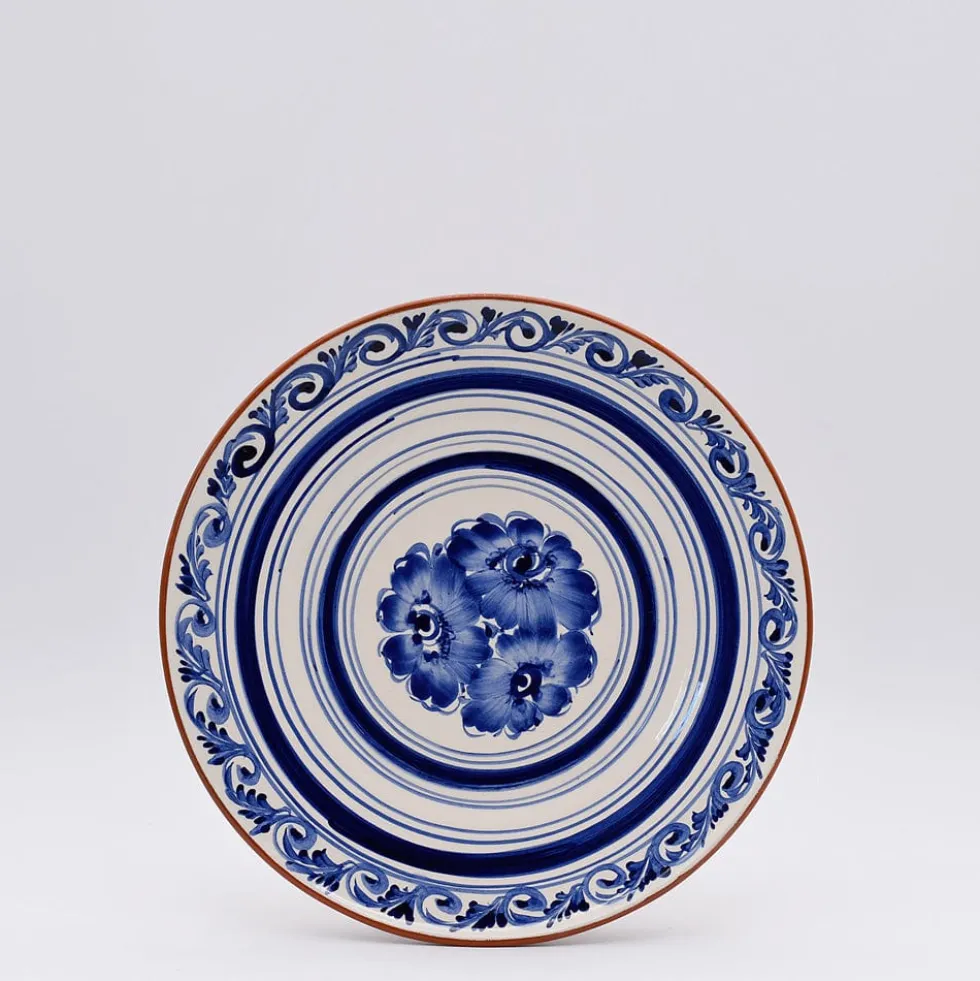 Assiette en terre cuite 23cm - Bleue