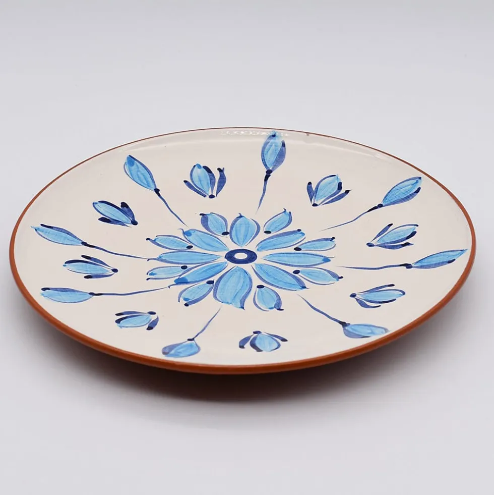 Assiette en terre cuite 28cm - Turquoise