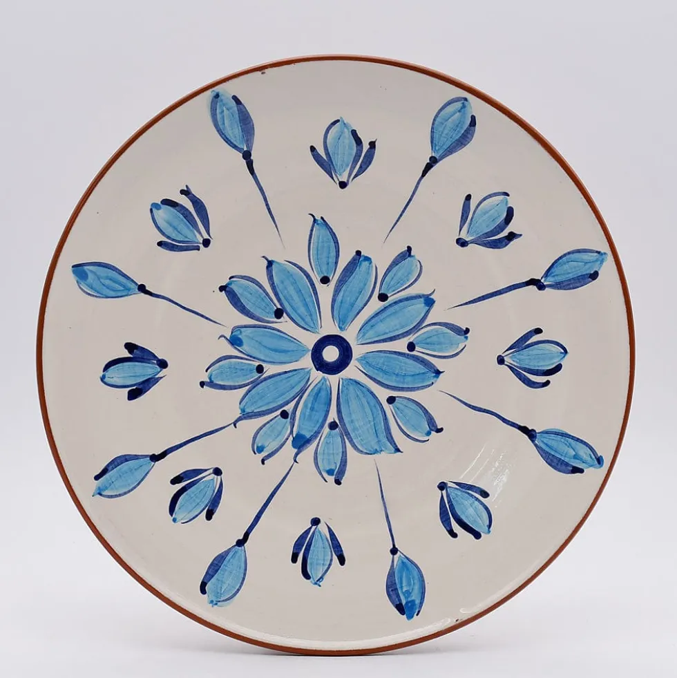 Assiette en terre cuite 28cm - Turquoise