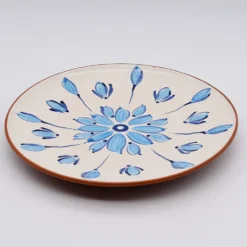 Assiette en terre cuite 23cm - Turquoise