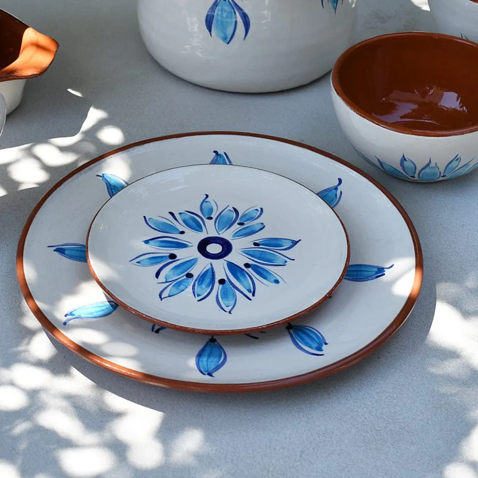 Assiette en terre cuite 15cm - Turquoise