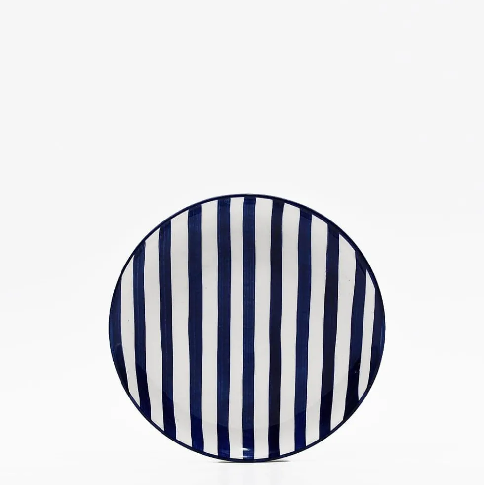 Assiette rayée "Costa Nova Mar" 20cm - Bleue