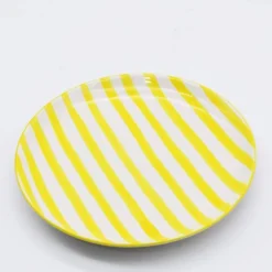 Assiette rayée "Costa Nova Mar" 20cm - Jaune