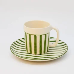 Assiette rayée "Costa Nova Mar" 20cm - Vert