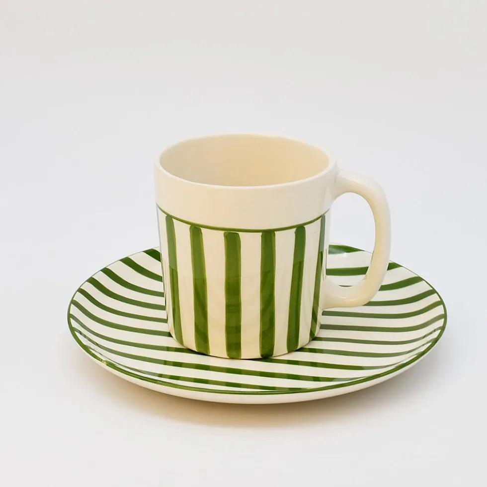 Assiette rayée "Costa Nova Mar" 20cm - Vert