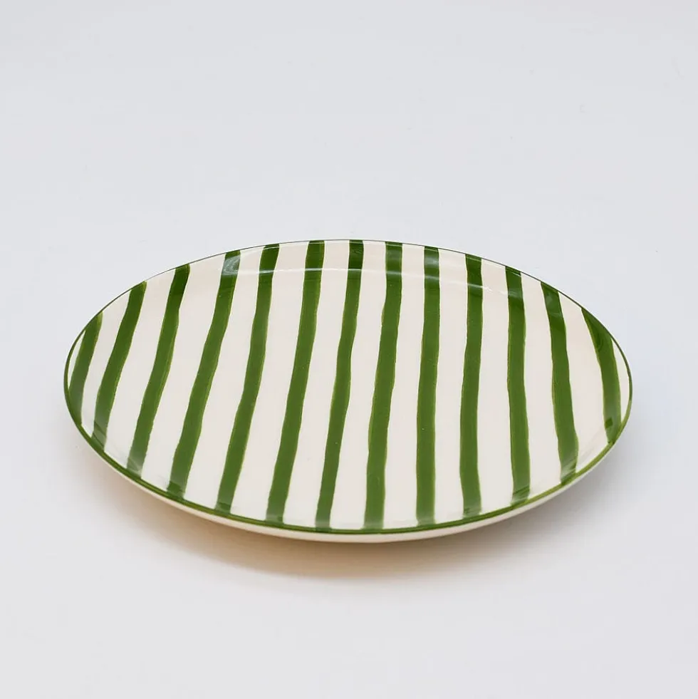Assiette rayée "Costa Nova Mar" 20cm - Vert