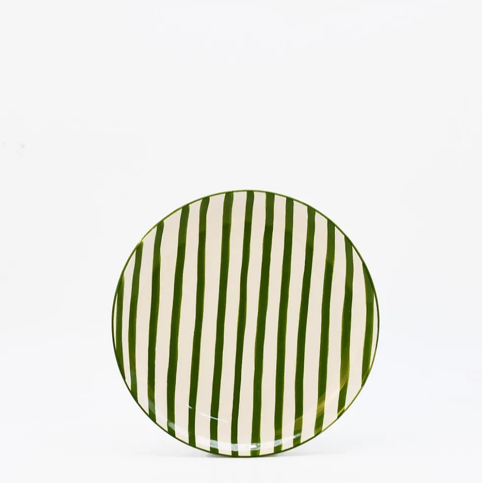 Assiette rayée "Costa Nova Mar" 20cm - Vert
