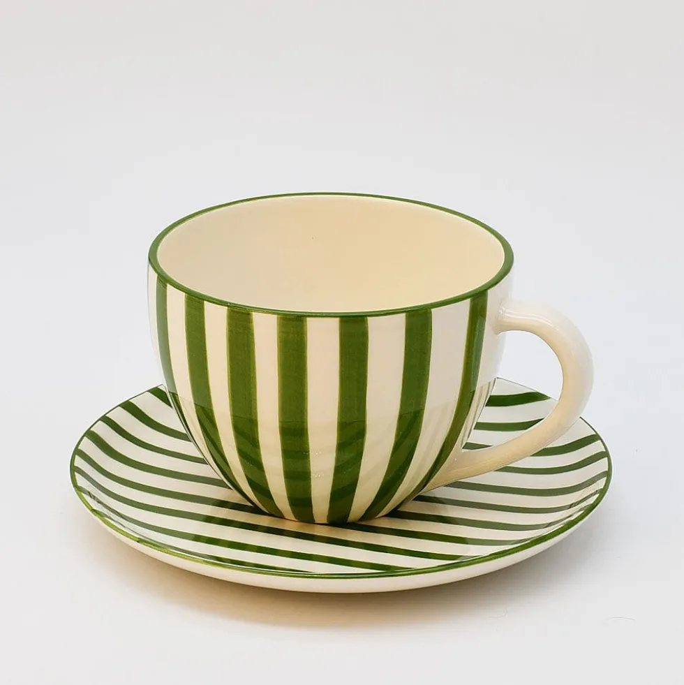 Assiette rayée "Costa Nova Mar" 20cm - Vert