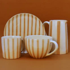 Assiette rayée "Costa Nova Mar" 15cm - Moka