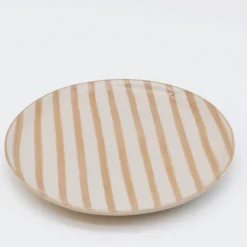 Assiette rayée "Costa Nova Mar" 15cm - Moka