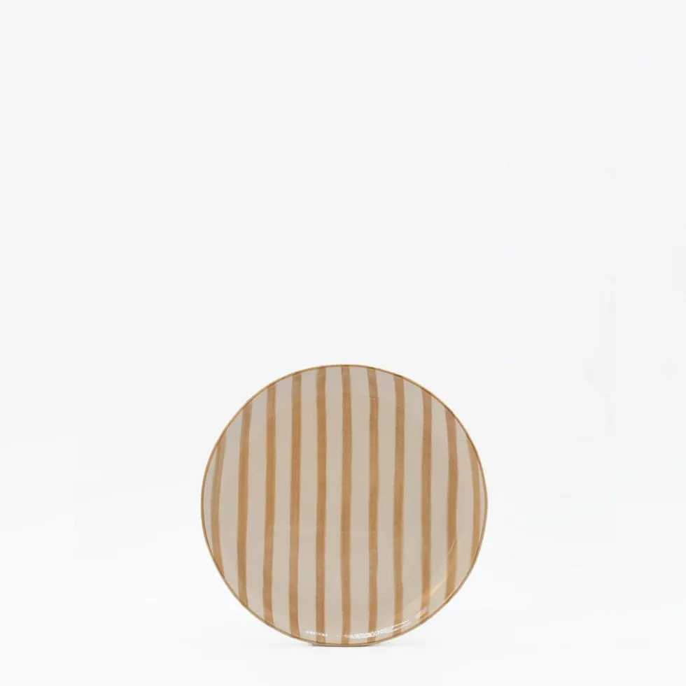 Assiette rayée "Costa Nova Mar" 15cm - Moka