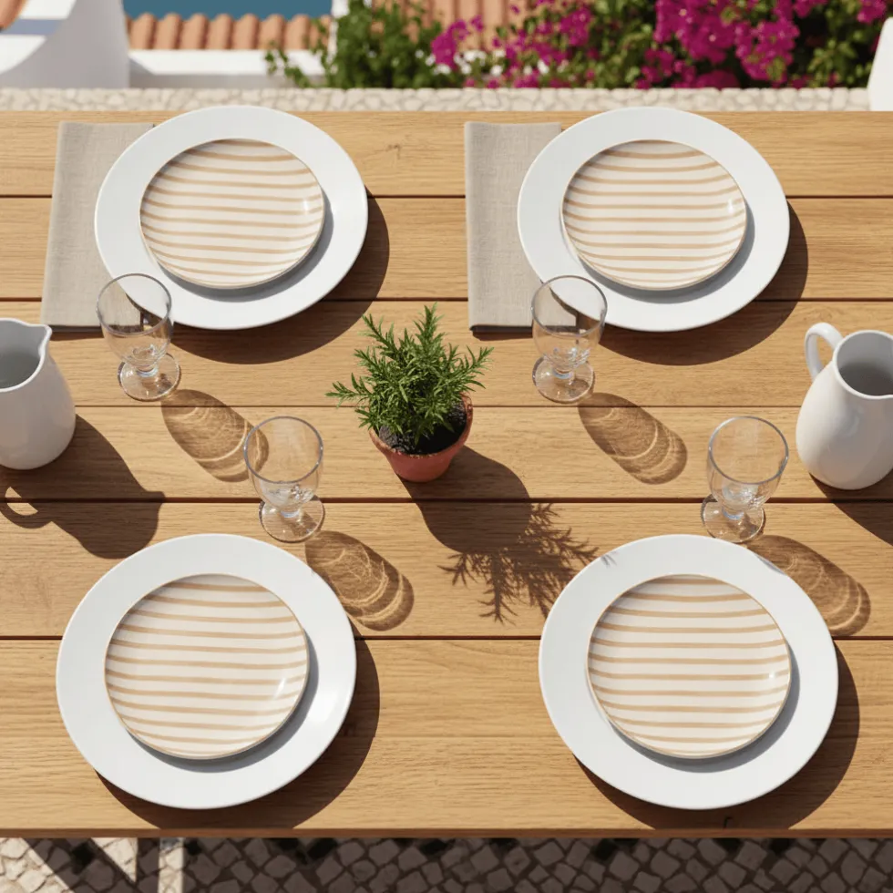 Assiette rayée "Costa Nova Mar" 15cm - Moka