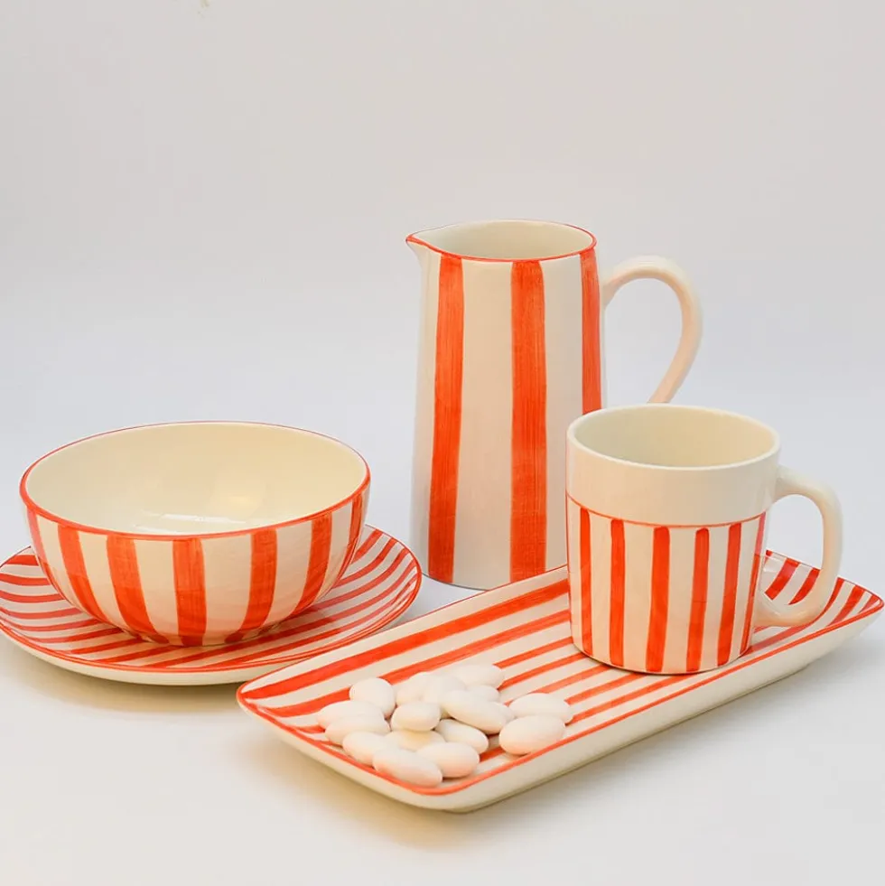 Assiette rayée "Costa Nova Mar" 15cm - Rouge