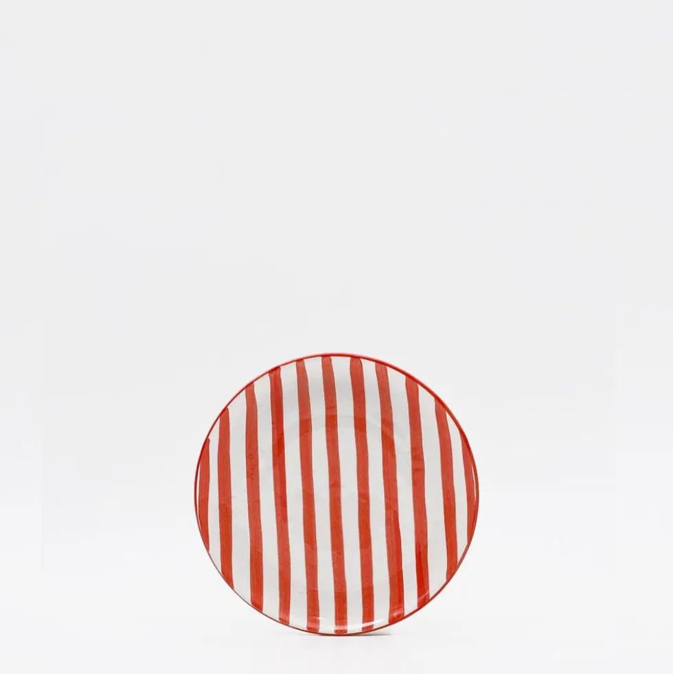 Assiette rayée "Costa Nova Mar" 15cm - Rouge