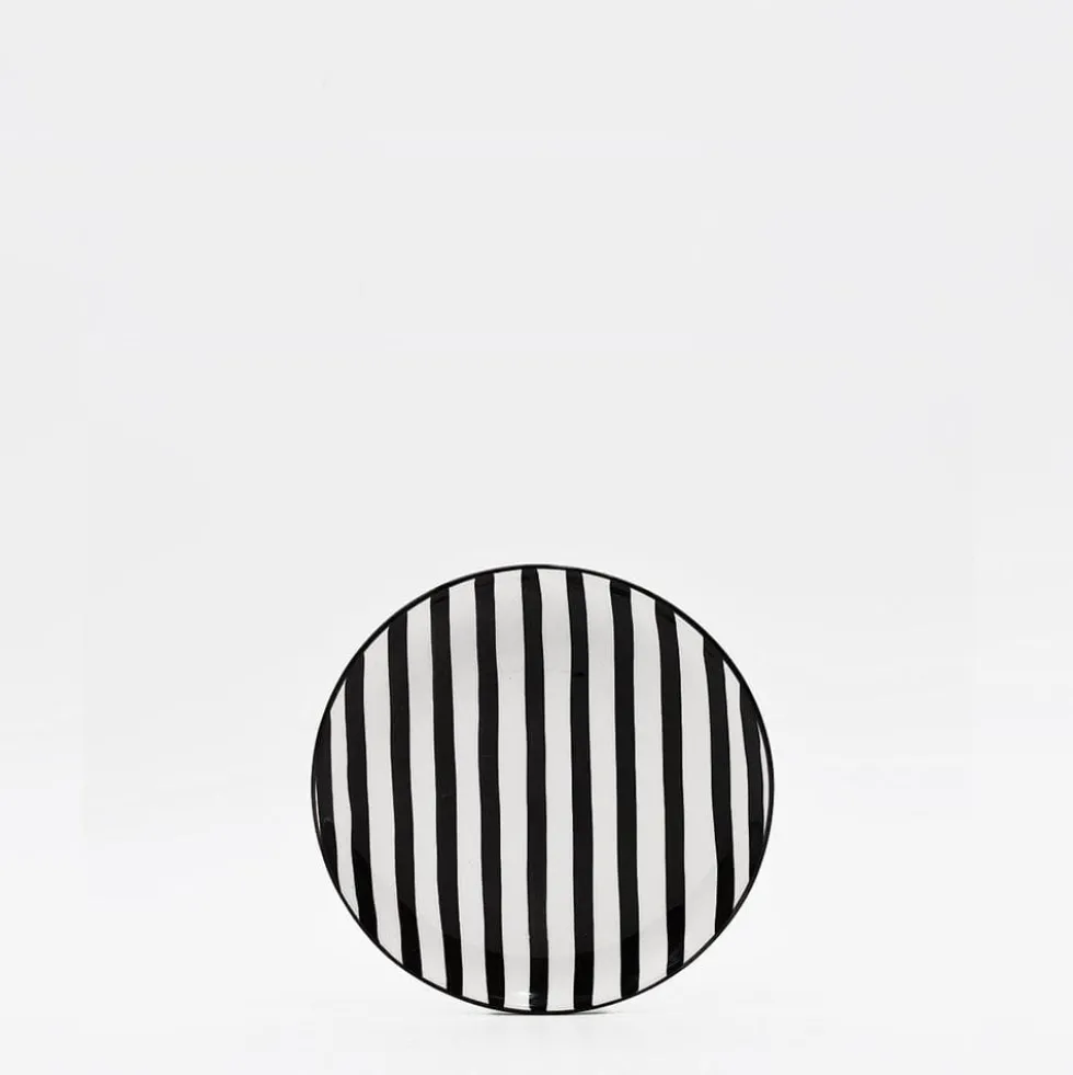 Assiette rayée "Costa Nova Mar" 15cm - Noire