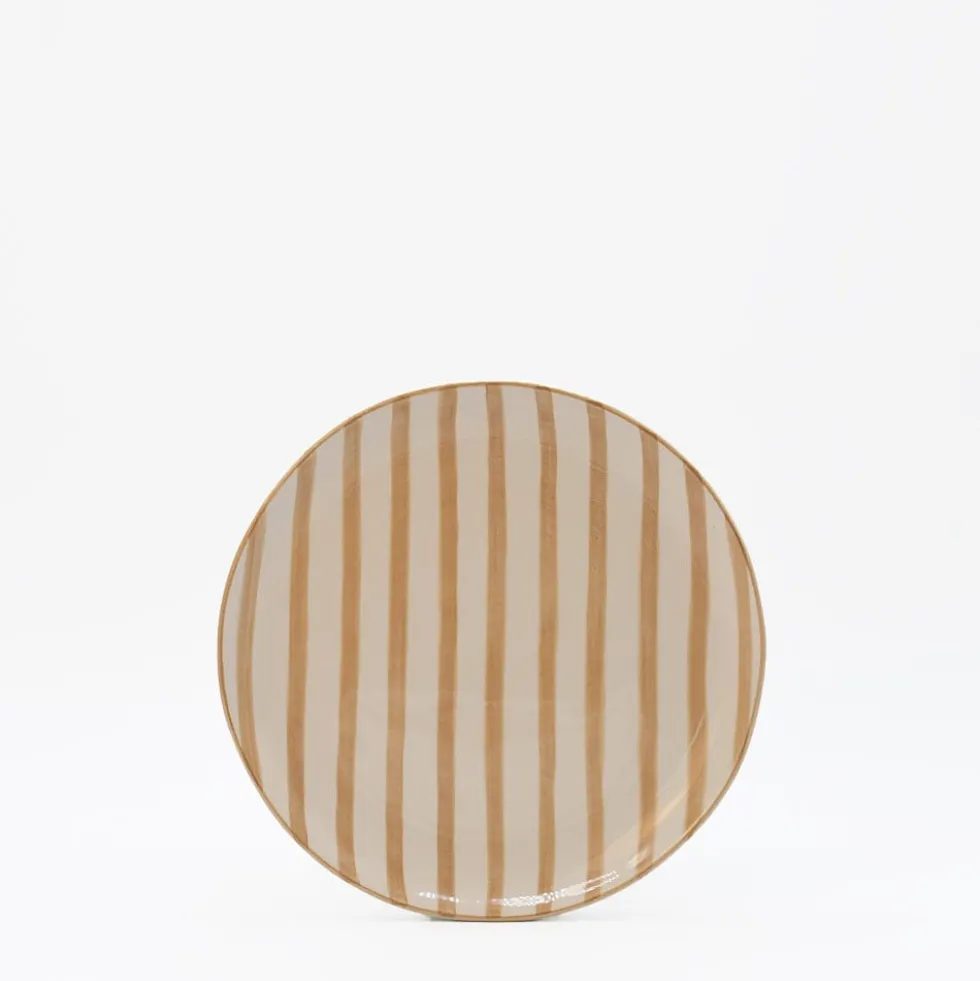 Assiette rayée "Costa Nova Mar" 20cm - Moka