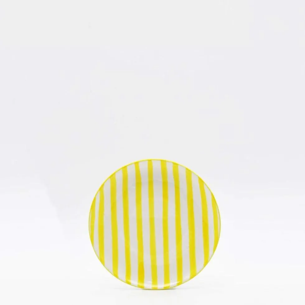 Assiette rayée "Costa Nova Mar" 15cm - Jaune