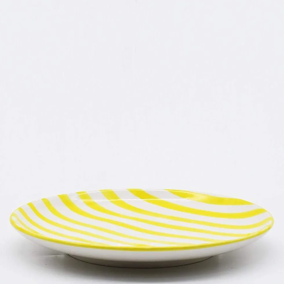 Assiette rayée "Costa Nova Mar" 15cm - Jaune