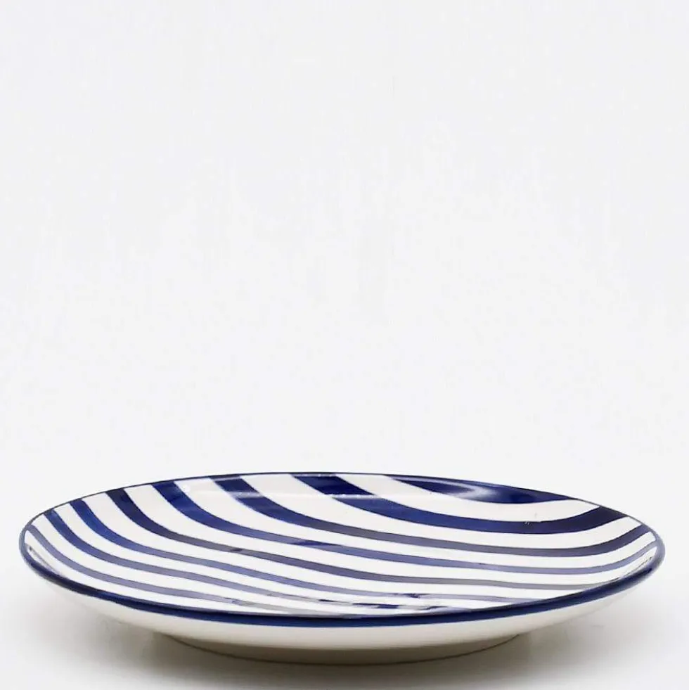 Assiette rayée "Costa Nova Mar" 15cm - Bleue