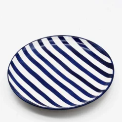 Assiette rayée "Costa Nova Mar" 15cm - Bleue