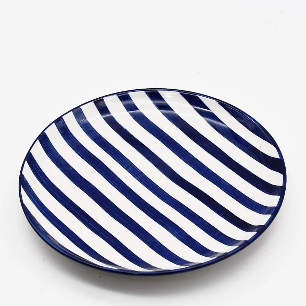 Assiette rayée "Costa Nova Mar" 15cm - Bleue
