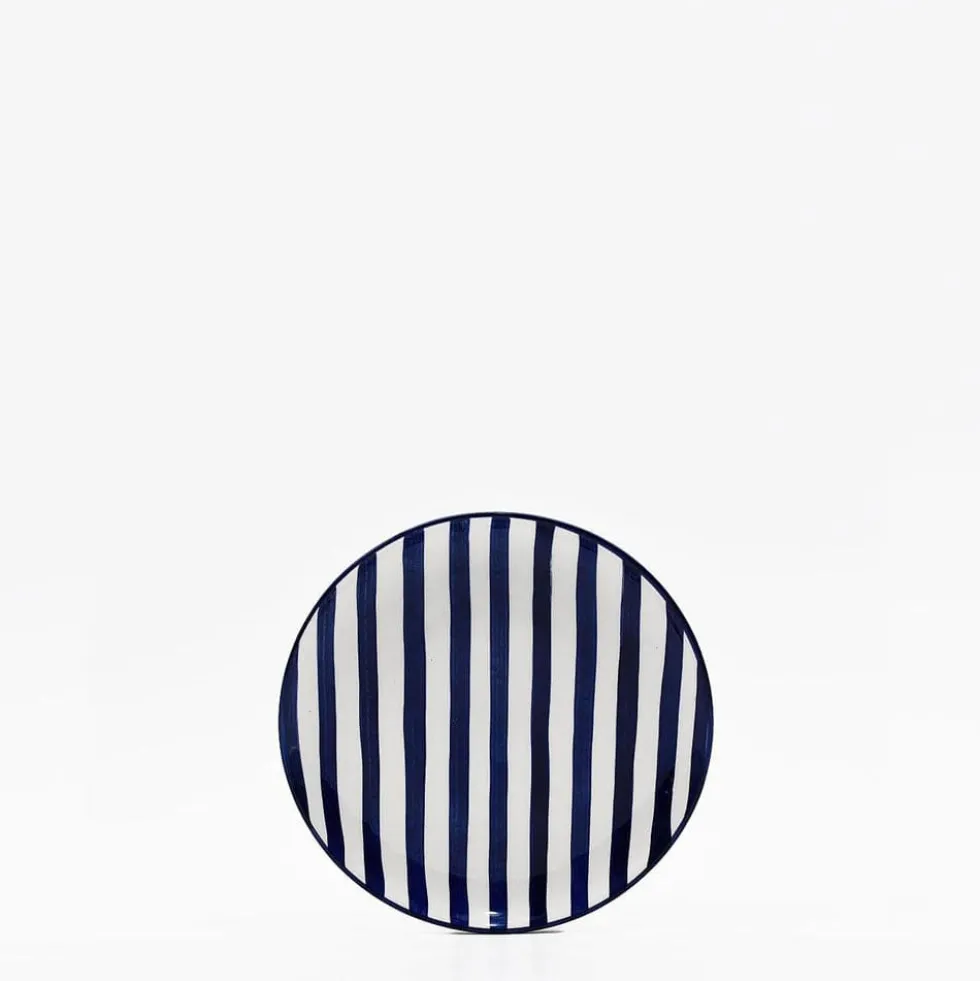 Assiette rayée "Costa Nova Mar" 15cm - Bleue