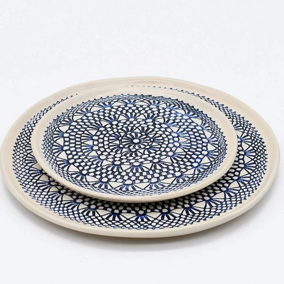 Assiette "Renda" bleue - 20cm