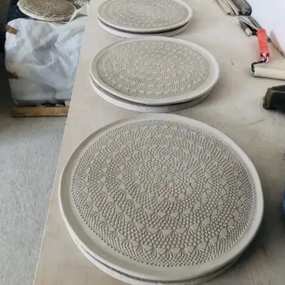 Assiette "Renda" turquoise - 20cm
