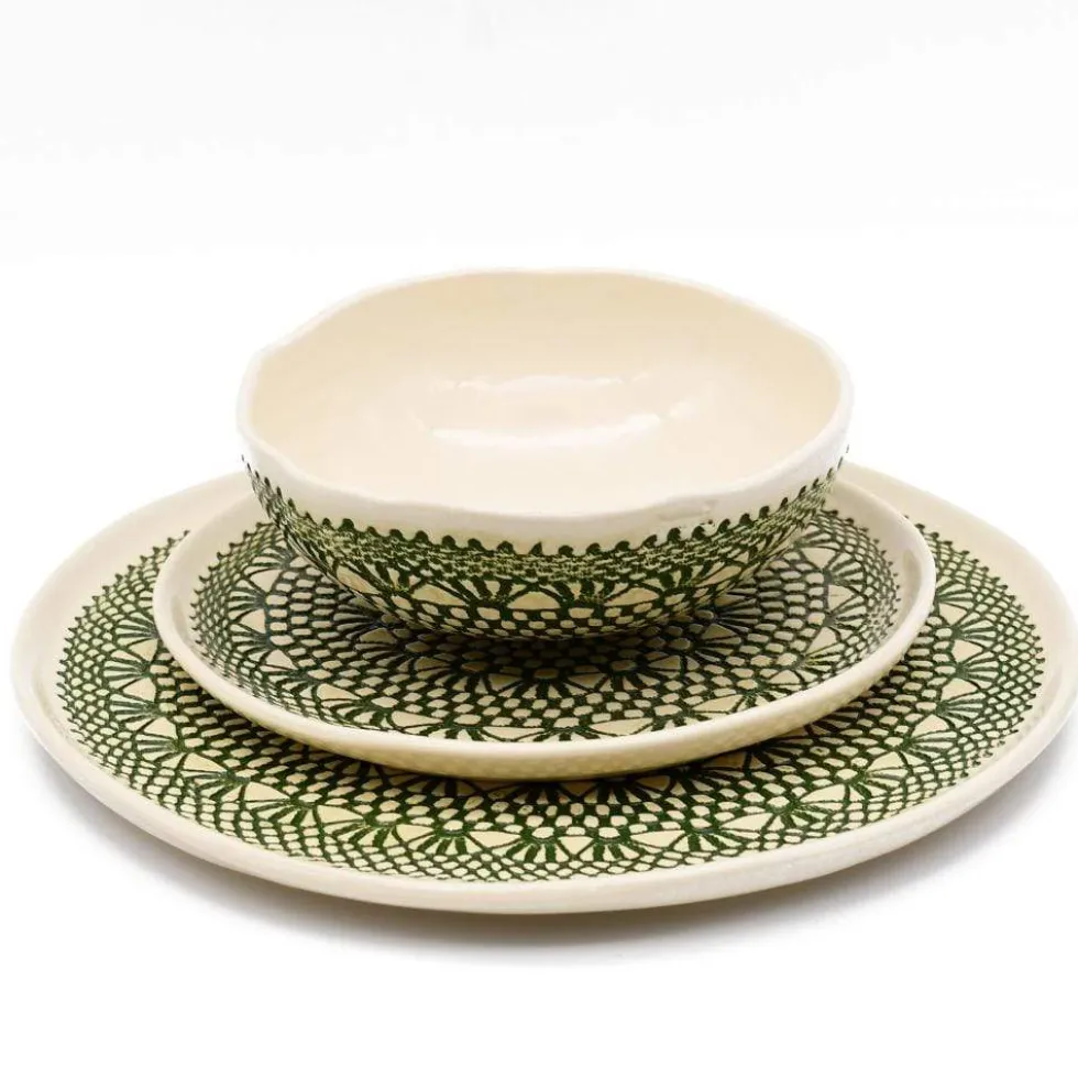 Assiette "Renda" verte - 27cm