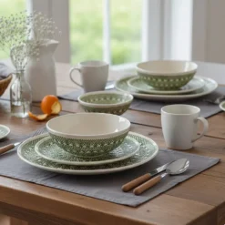 Assiette "Renda" verte - 20cm