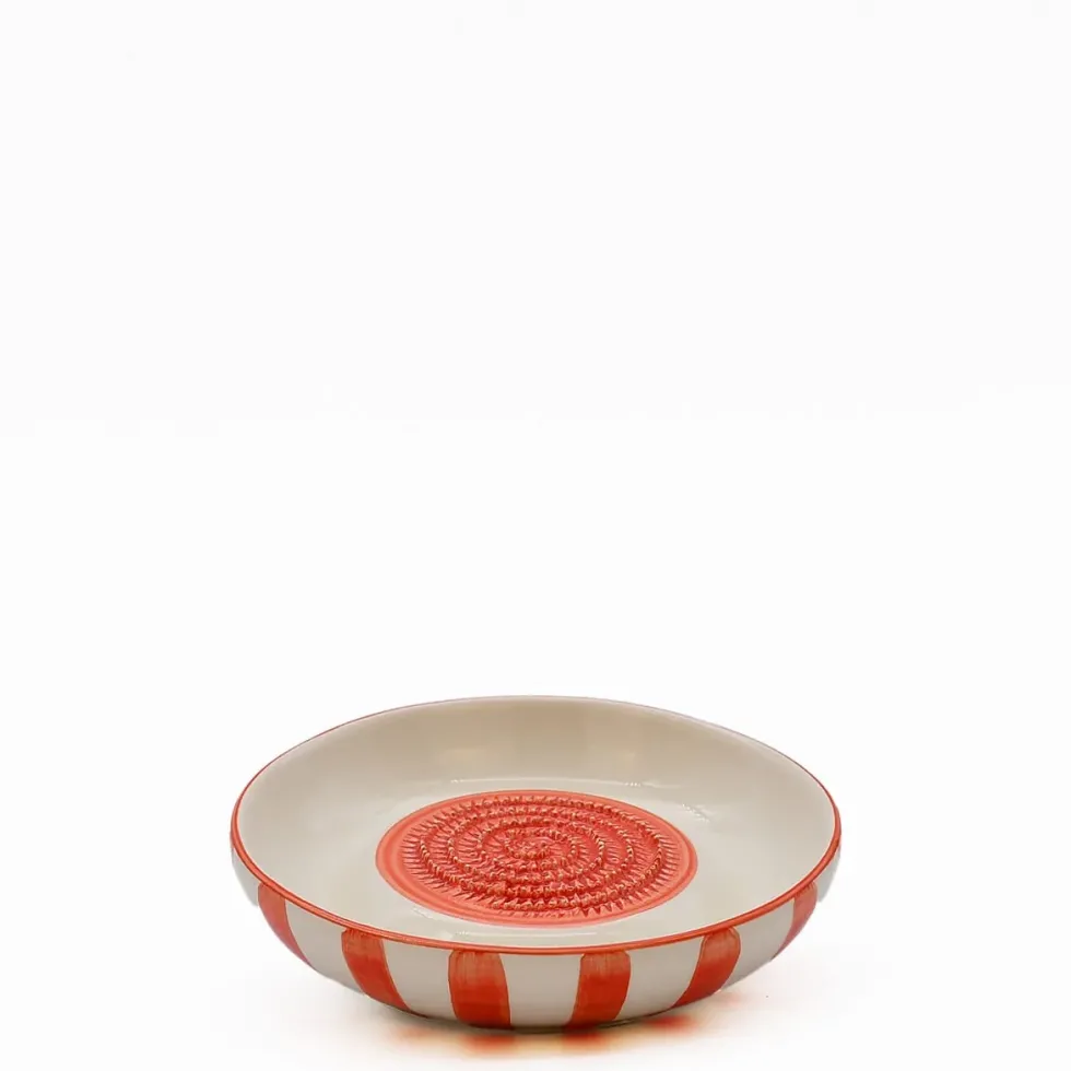 Assiette à râper rayée "Costa Nova Mar" - Rouge