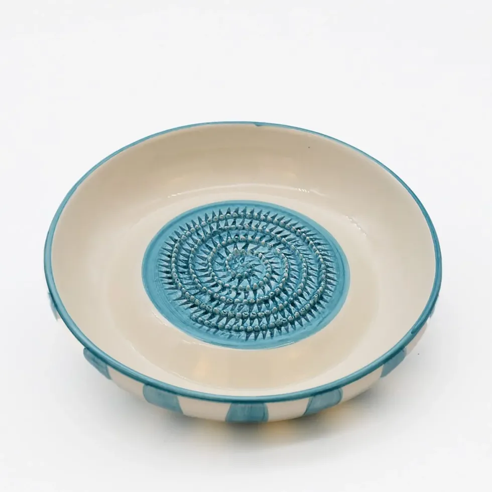 Assiette à râper rayée "Costa Nova Mar" - Turquoise