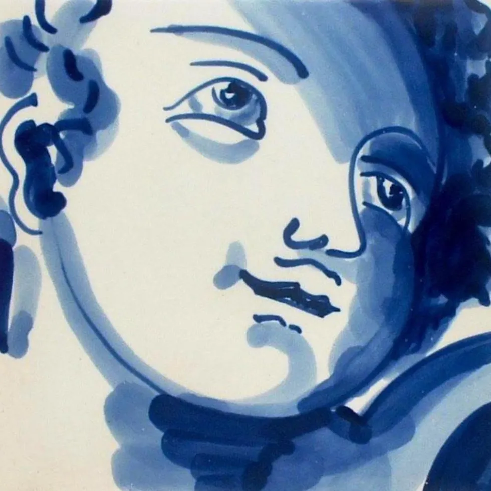Azulejo 14x14cm - Anjo Barroco