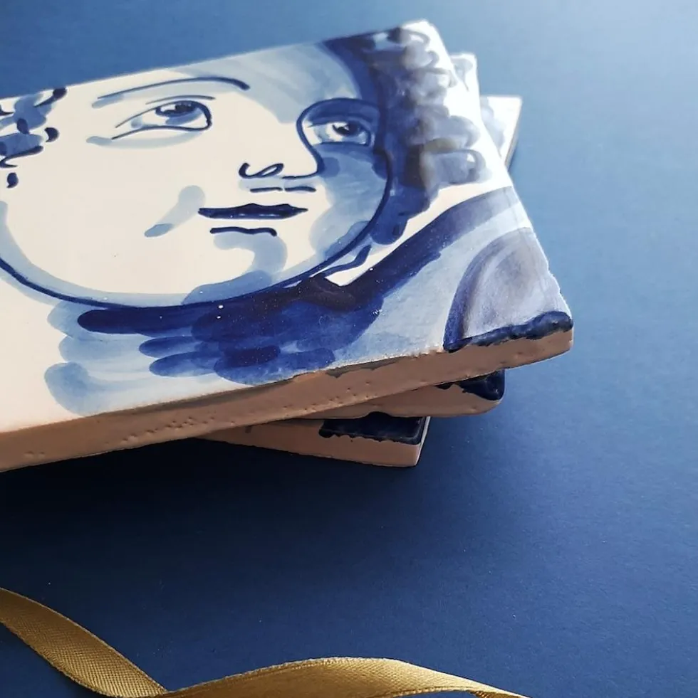 Azulejo 14x14cm - Anjo Barroco