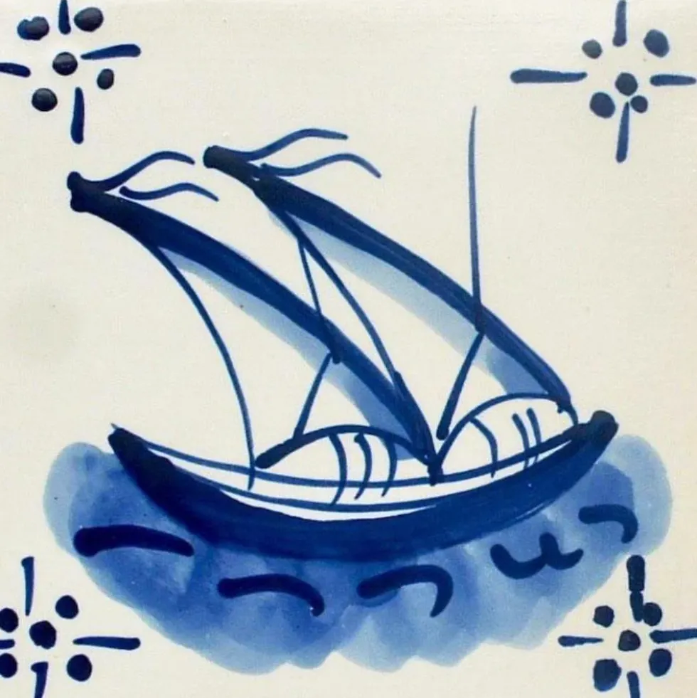 Azulejo 14x14cm - Caravela
