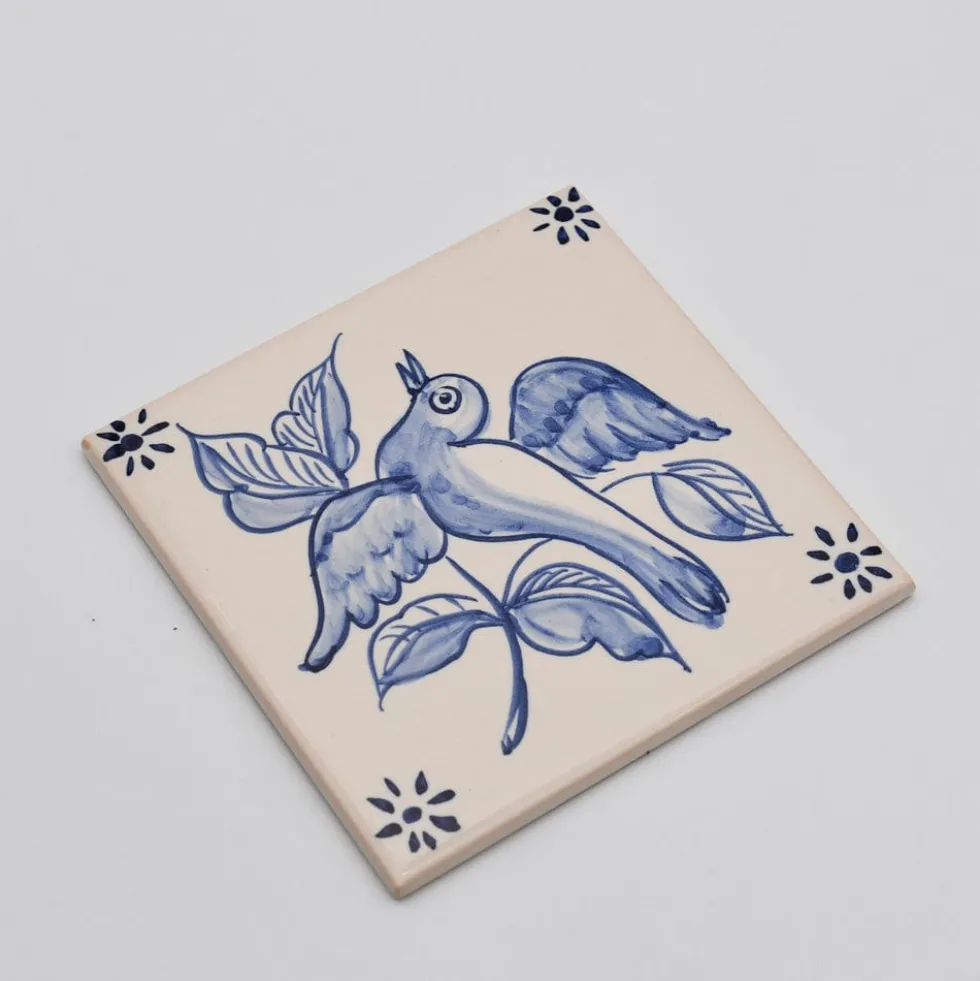 Azulejo 11x11cm - Pássaro exótico