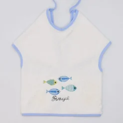 Bavoir tablier "Sardinhas" - Bleu