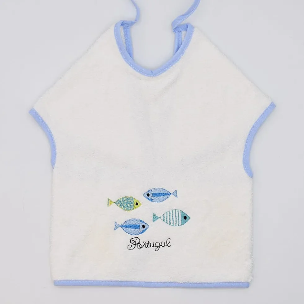 Bavoir tablier "Sardinhas" - Bleu