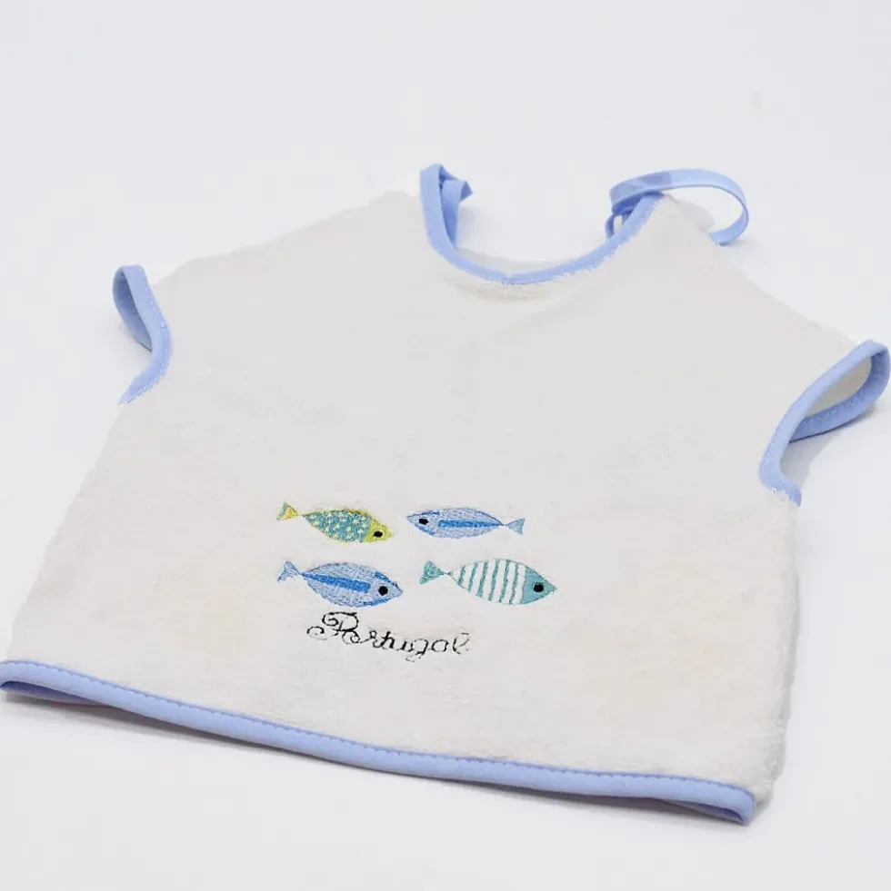 Bavoir tablier "Sardinhas" - Bleu