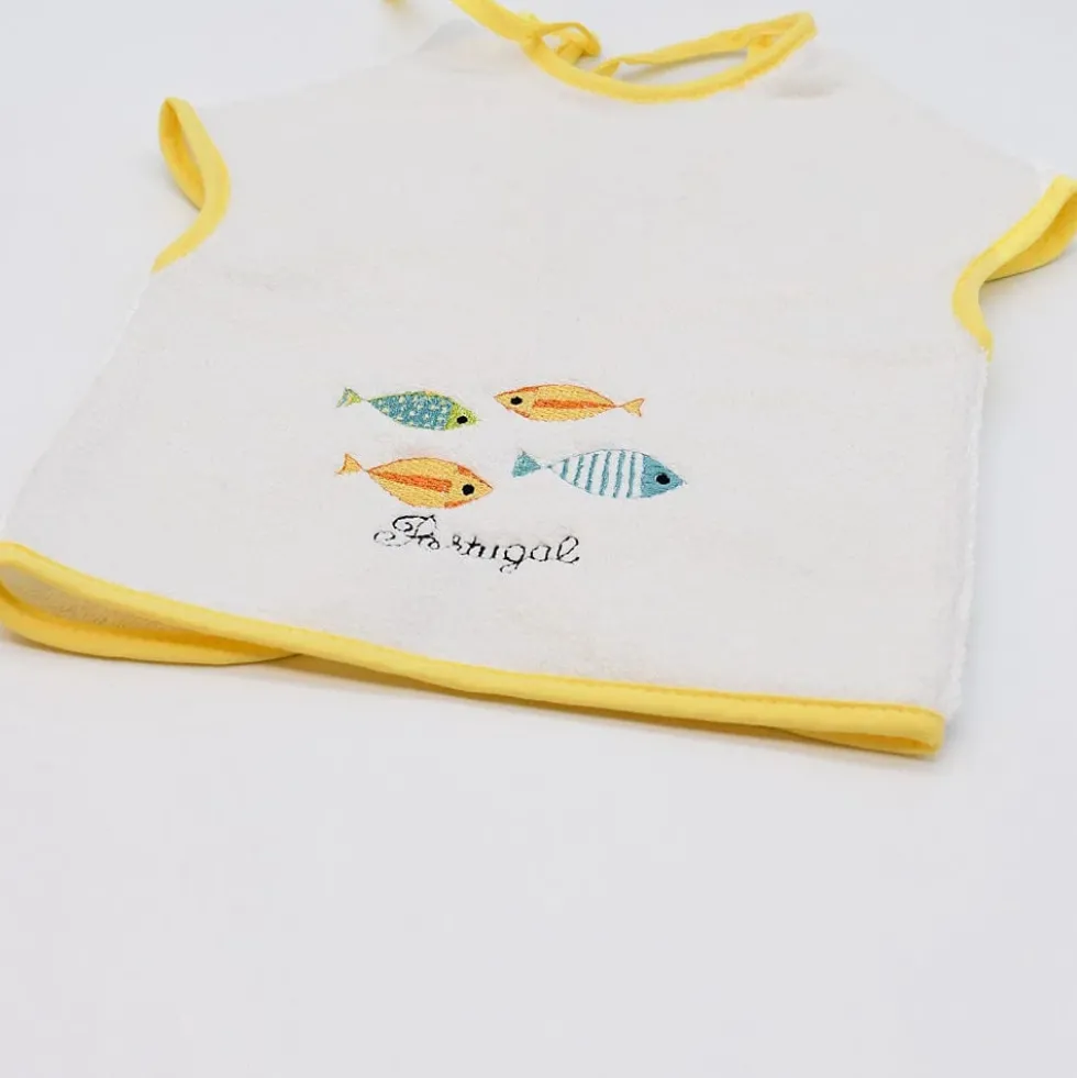 Bavoir tablier "Sardinhas" - Jaune