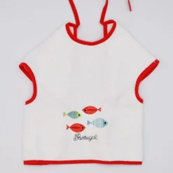 Bavoir tablier "Sardinhas" - Rouge
